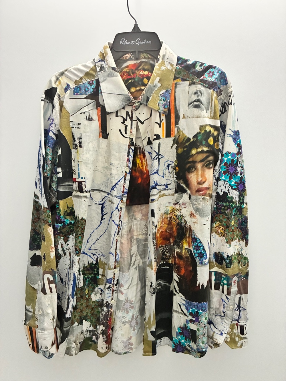 Robert Graham GREAT ARENA Multicolor Collage Print Long-Sleeve Shirt